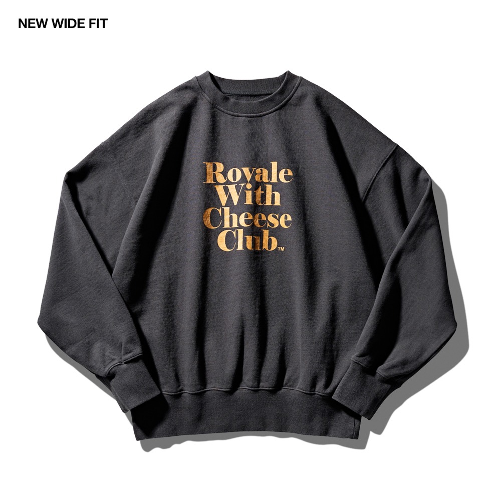 Cheese Club Sweat Shirts Vintage Black(New Wide Fit)